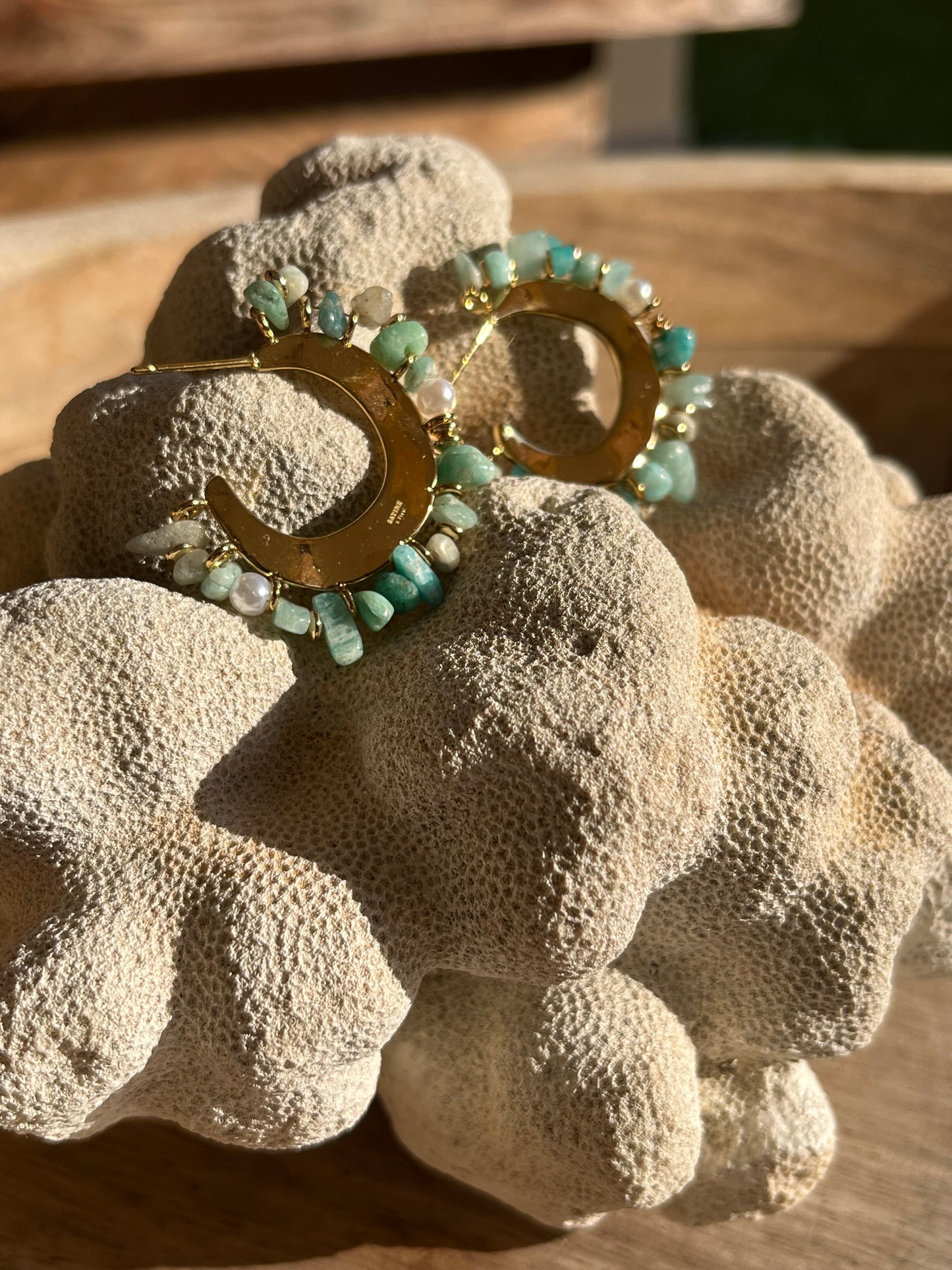 Créoles pierres d'amazonite