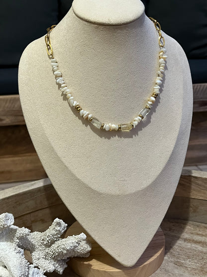 Collier perles coquillage