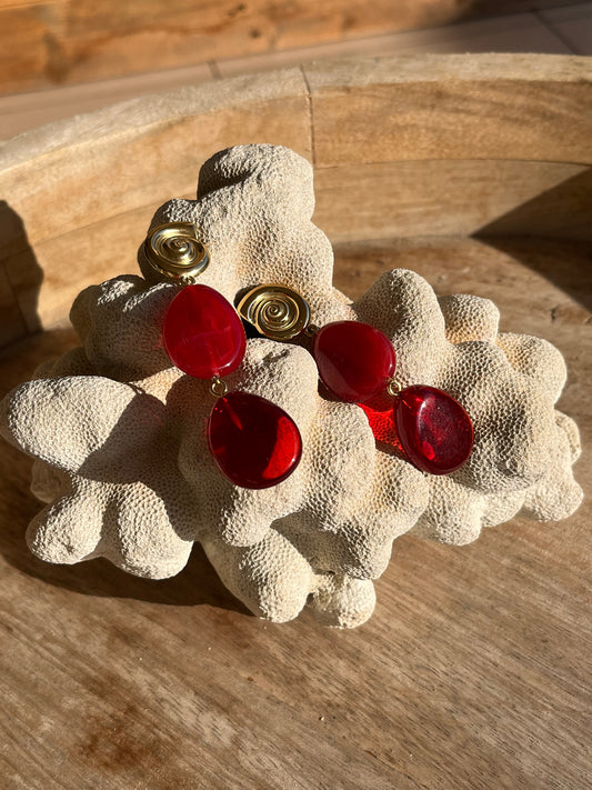 Boucles d'oreilles Lagona rouge