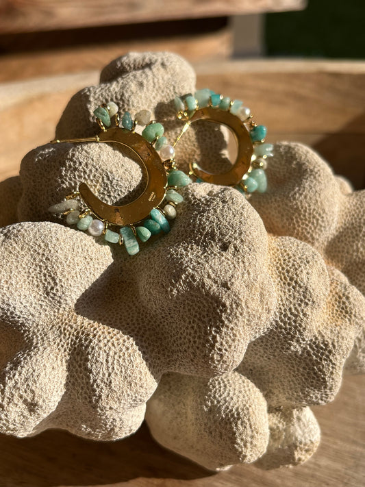 Créoles pierres d'amazonite